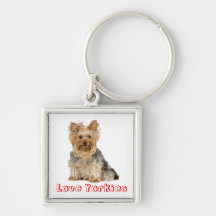 Niedliche Liebe-Yorkshire-Terrier-Welpen-Hundeschl Schlüsselanhänger