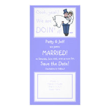 Niedliche lustige Offbeat Save the Date Foto-Karte Individuelle Photo Karte
