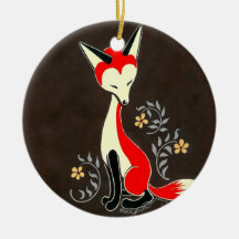 Niedliche moderne künstlerische Fox-Malerei Weihnachtsornament