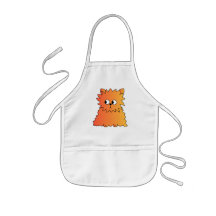 Niedliche orange lange Haar-Katze Schürzen