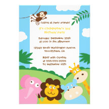 Niedliche Partytierspaß-Geburtstags-Party Einladun