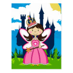 Niedliche Prinzessin und Schloss-Postkarte