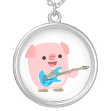 Niedliche Rockin Cartoon-Schwein-Halskette