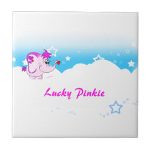 Niedliche rosa Elefantglückliche Pinkie-Fliese