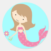 Niedliche rosa Meerjungfrau KRW Sticker
