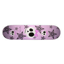 Niedliche Schädel-Plattform der Stern-n Skateboarddeck