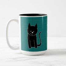 Niedliche schwarze Katze Kaffee Tassen