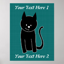 Niedliche schwarze Katze Posterdrucke
