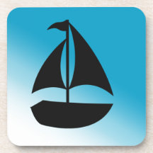 Niedliche Segelboot-Silhouette Getränke Untersetzer