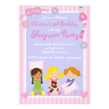 Niedliche Sleepover-Geburtstags-Party Einladungen