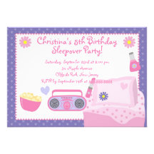 Niedliche Sleepover-Geburtstags-Party Einladungen
