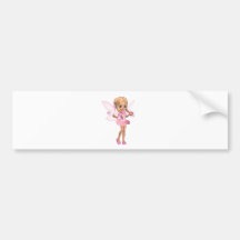 Niedliche Toon-Ballerina-Fee im Rosa - stehend Autosticker