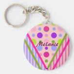 Niedliche trendy Muster Keychain mit Namen Schlüsselband