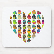 Niedliche und bunte Eulen Mauspads