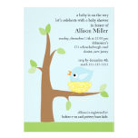 Niedliche Vogel-Nest-Baby-Jungen-Baby-Dusche Einladungskarten