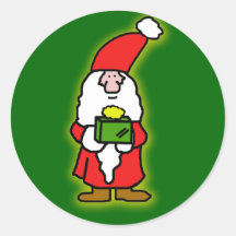 Niedliche Weihnachtsmannkarten oder -postkarten Runder Aufkleber