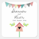 Niedliche wunderliche Vögel und Birdhouse-Gastgesc Stickers