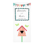 Niedliche wunderliche Vögel und Birdhouse-Hochzeit Personalisierte Ankündigungskarten