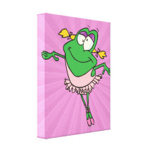 niedlicher alberner Ballerinaballett Froggyfrosch Gespannter Galeriedruck