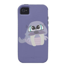 niedlicher alberner lila Walroßvektorcharakter Case-Mate iPhone 4 Cover