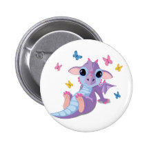Niedlicher Baby-Drache Anstecknadelbuttons