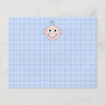 Niedlicher Baby-Junge. Blauer Karo-Hintergrund Personalisierte Flyer