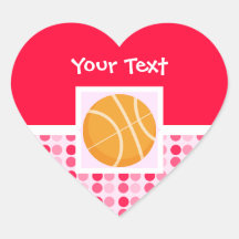Niedlicher Basketball Herz Aufkleber