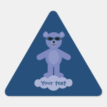 Niedlicher blauer Teddy-Bär mit den Sonnenbrillen  Aufkleber