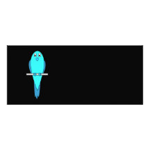 Niedlicher blauer Vogel. Parakeet. Schwarzes Personalisierte Einladungskarte