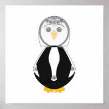 Niedlicher BrautPenguin Posterdruck