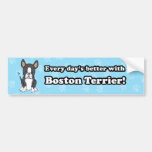 Niedlicher Cartoon-Boston-Terrier-Stoßaufkleber Auto Sticker