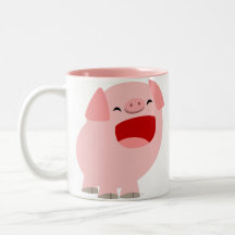 Niedlicher Cartoon-Gesang-Schwein-Becher Tee Tassen