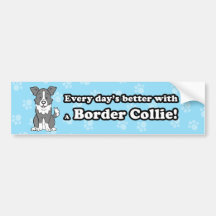 Niedlicher Cartoon-Grenzcollie-Stoßaufkleber Autoaufkleber