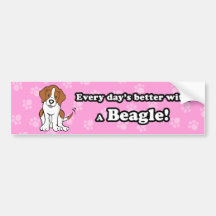 Niedlicher Cartoon-HundeBeagle-Stoßaufkleber Autosticker