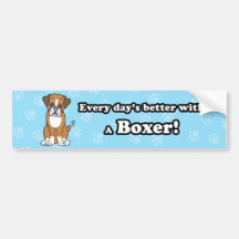 Niedlicher Cartoon-Hundeboxer-Stoßaufkleber Autosticker
