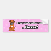 Niedlicher Cartoon-Hundeboxer-Stoßaufkleber Auto Sticker