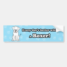 Niedlicher Cartoon-Hundeboxer-Stoßaufkleber Auto Sticker