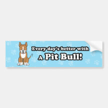 Niedlicher Cartoon-HundPitbull Stoßaufkleber Auto Sticker