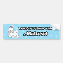 Niedlicher Cartoon-maltesischer Stoßaufkleber Autosticker
