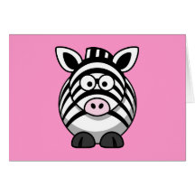 Niedlicher CartoonZebra Grußkarten