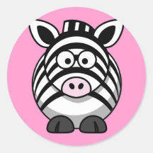Niedlicher CartoonZebra Runder Sticker