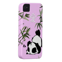 Niedlicher chinesischer "Liebe-" Panda mit Bambuss iPhone 4 Case-Mate Hülle
