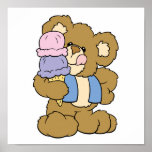 Niedlicher Eiscreme-Kegel-Bär Plakat