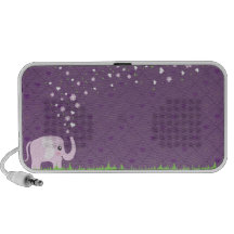 Niedlicher Elefant in girly rosa u. lila iPod Lautsprecher