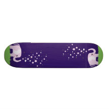 Niedlicher Elefant in girly rosa u. lila Skateboarddeck