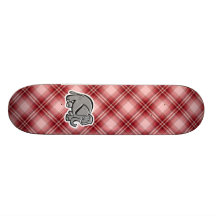 Niedlicher Elefant; Rotes kariertes Skateboardbrett