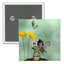 Niedlicher entzückender Baby-Hummel-Bienen-Honig Buttons