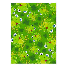 Niedlicher Frosch-gemusterte Postkarte