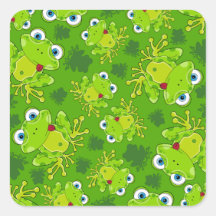 Niedlicher Frosch-gemusterter Aufkleber