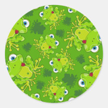 Niedlicher Frosch-gemusterter Aufkleber